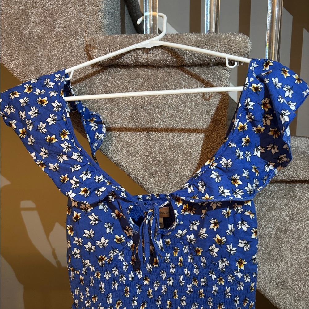 Floral Blue Crop Top